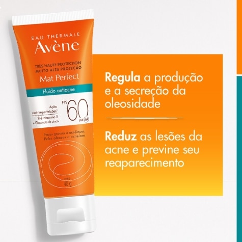 Protetor Solar Facial Avène Mat Perfect FPS60 Fluído Antiacne 40g - Imagem 4
