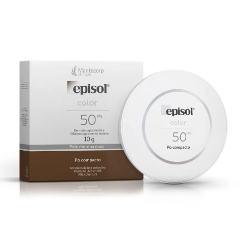 Protetor Solar Episol Color Pó Compacto Pele Morena Mais FPS50 10g - Imagem 2