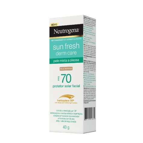 Protetor Solar Facial Neutrogena Sun Fresh Derm Care FPS70 Pele Mista a Oleosa Cor Morena 40g - Imagem 2