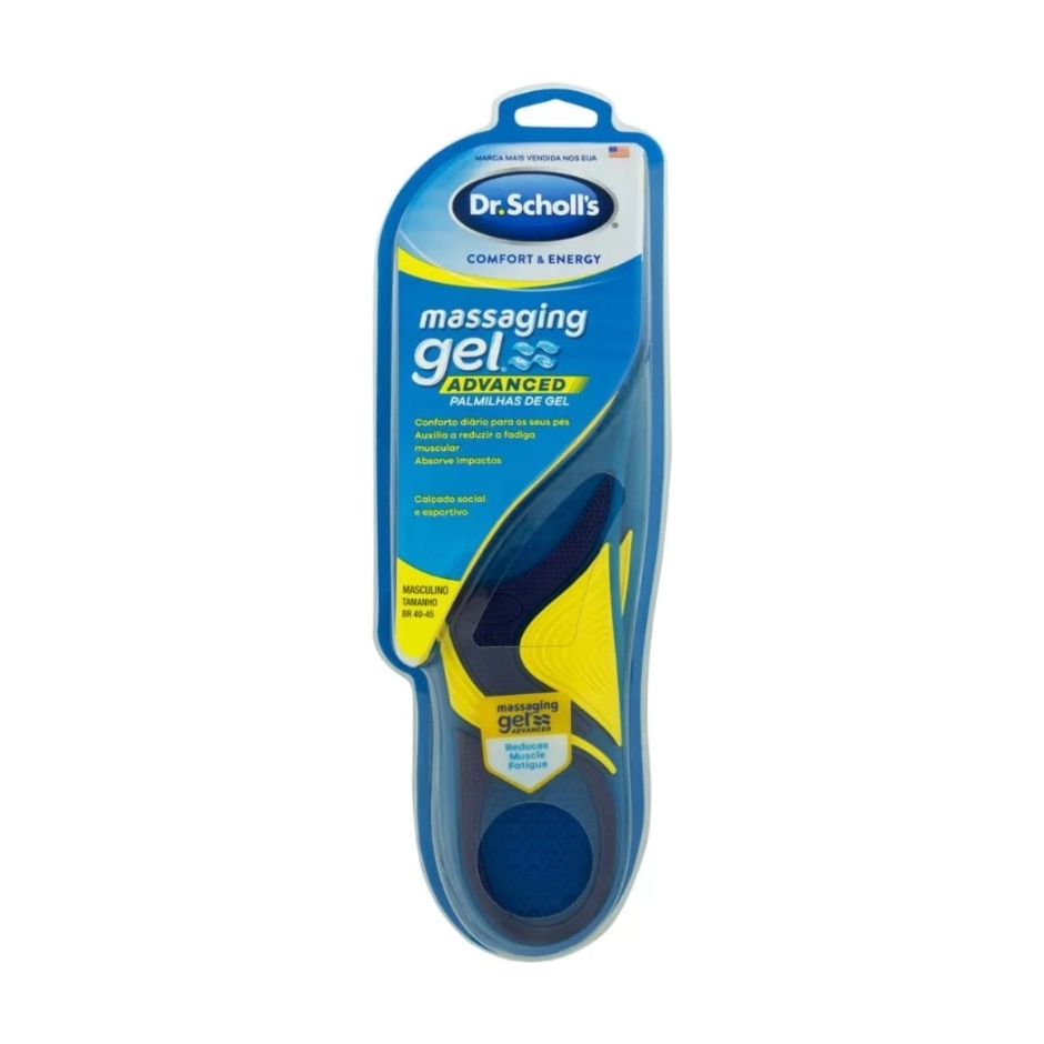 Palmilha Dr. Scholl's Massaging Dual Gel Advanced Masculino 1 Par