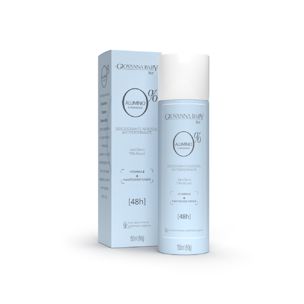 Desodorante Aerossol Giovanna Baby Blue 0% Alumínio 48h 150ml - Imagem 1