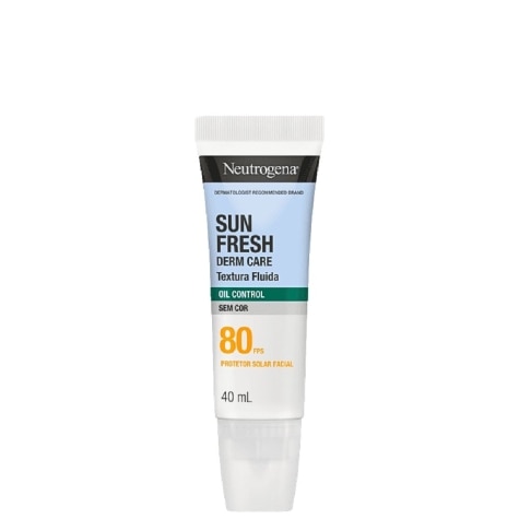 Protetor Solar Facial Toque Seco Neutrogena FPS 80 Sun Fresh Derm Care Oil Control Caixa 40ml - Imagem 1