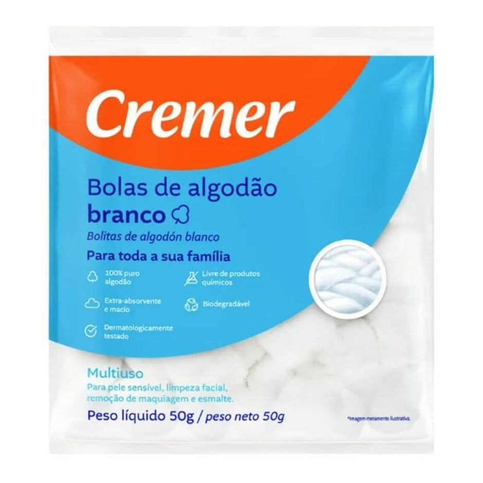 Algodão Cremer Bolas Branco 50g
