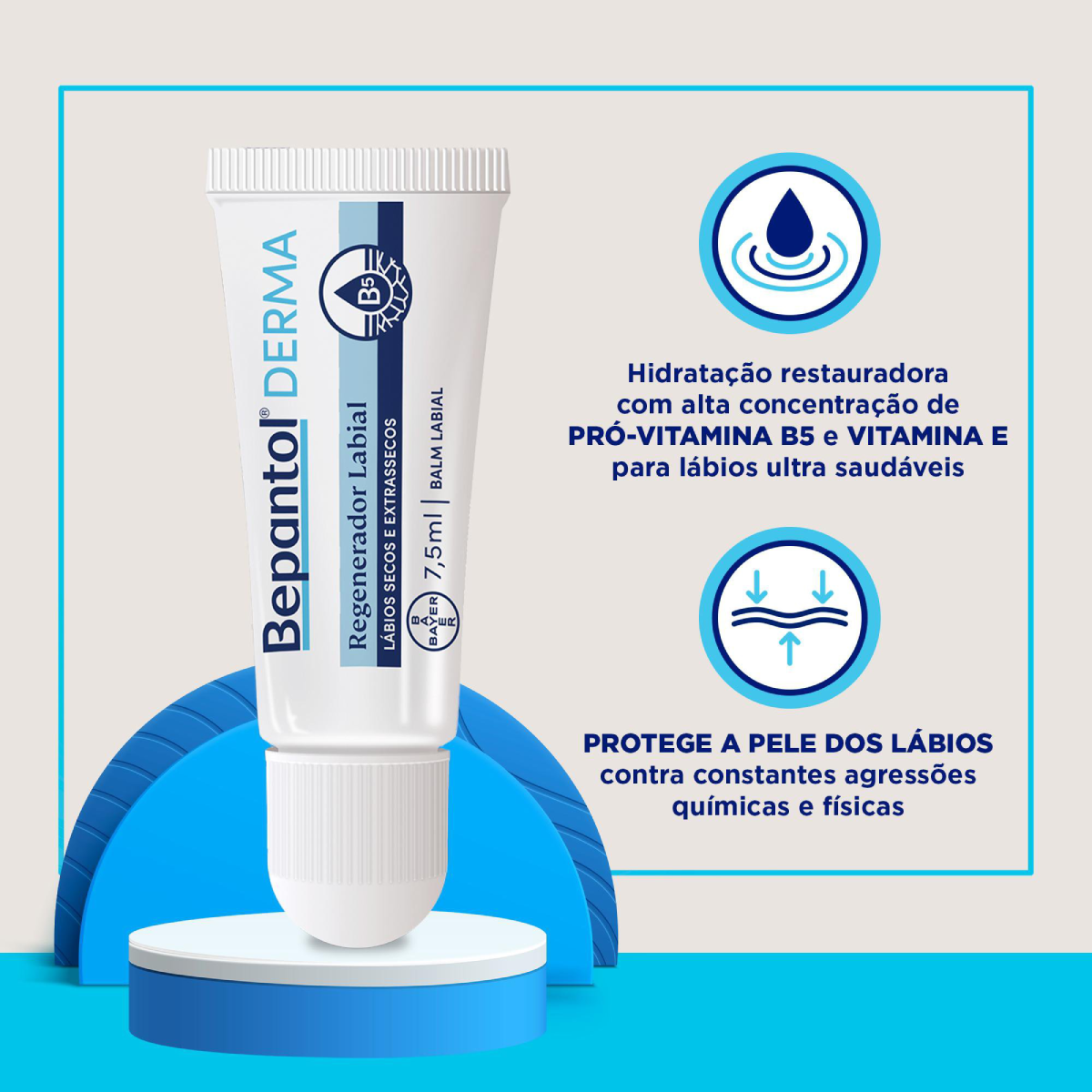 Hidratante Labial Bepantol Derma Regenerador 7,5ml - Imagem 2