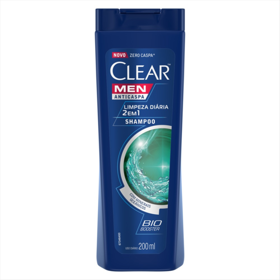 Shampoo Clear Men Limpeza Diária 2 em 1 Anticaspa 200ml
