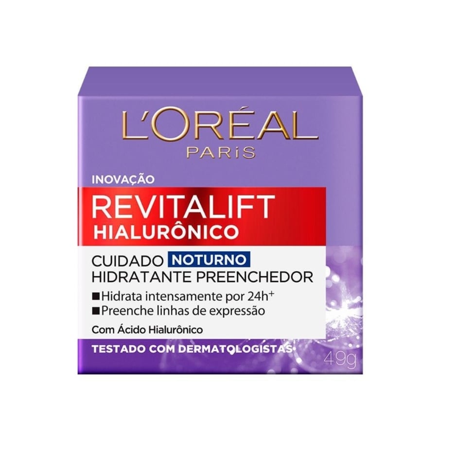 Creme Hidratante Facial Anti-idade L'oréal Paris Revitalift Hialurônico Noturno 49g