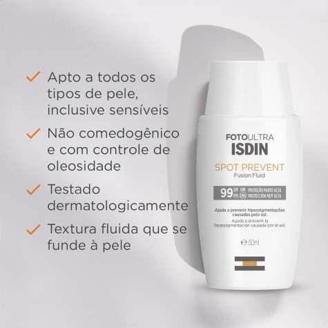 Fotoprotetor Facial Isdin Spot Prevent Fusion Fluid FPS99 50ml - Imagem 3
