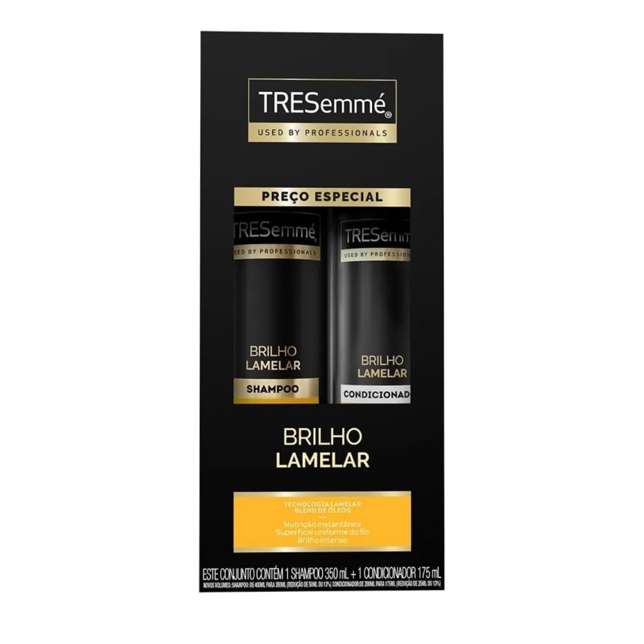Kit Tresemmé Brilho Lamelar Cabelo Seco Shampoo 350ml + Condicionador 175ml